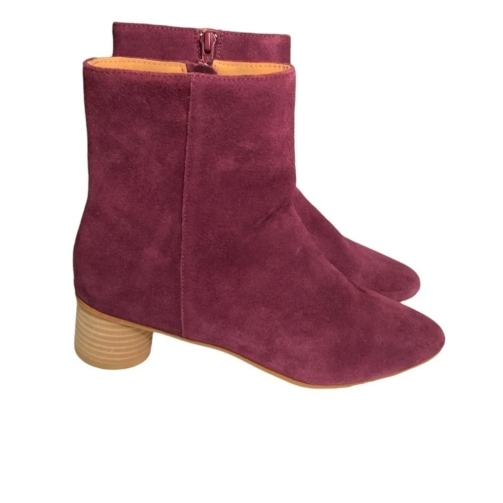 NWOB Soludos purple ankle booties with side zipper. Size 7